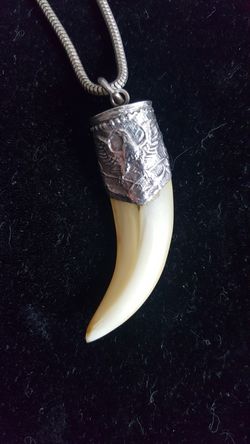 Antique polish silver caped eagle talon