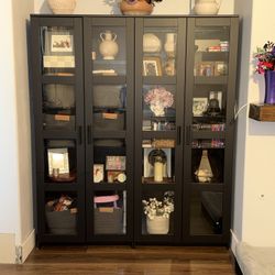 IKEA BRIMNES Storage combination w/glass doors black
