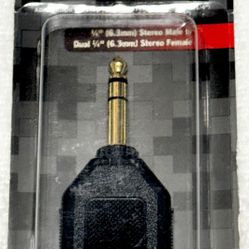RadioShack Premium GoldSeries 1/4" Stereo Y-Adapter 274-0894/274-894 Vintage 90s