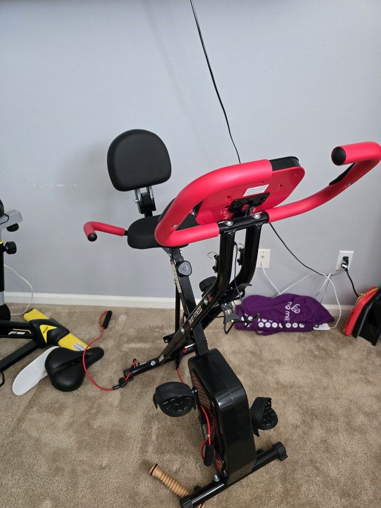 Folding Exercise Bike With Resistance Bands