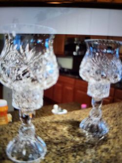 Crystal candle holders very large, very heavy, perfect.The set one fifty