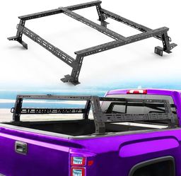 1100 Lbs Load Capacity Adjustable 14'' to 17'' High Truck Bed Racks Low Profile with Crossbars for Gladiator JT Tacoma Frontier GMC Canyon Colorado Ra