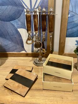 New - ZGallerie Bar/Cocktail Set, Pier 1 - 8 piece Coaster Set