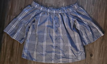 Womens Ladies Abercrombie & Fitch Gray Off Shoulder Top Blouse sz Small S SM