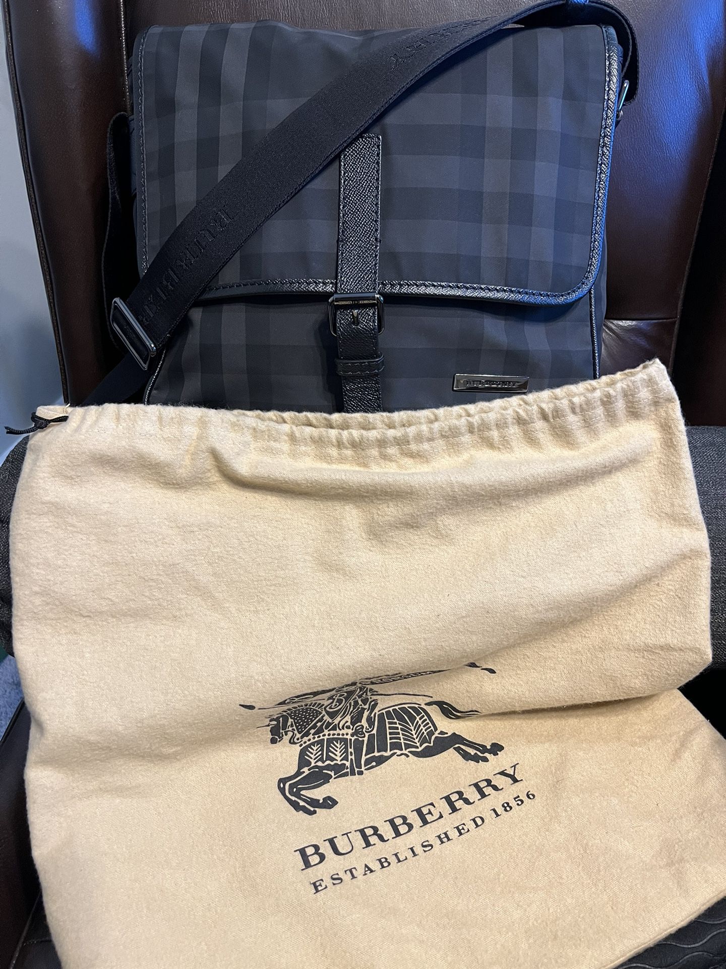 Authentic BURBERRY Smoked Check Messenger Bag