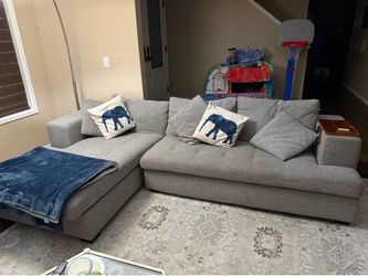 Dania 2-Piece Sectional Sofa with Chaise – Light Gray – $500 OBO