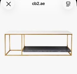 Cb2  Rectangular marble and brass stainless steel  coffe table