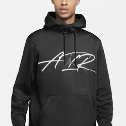  NIKE JORDAN AIR THERMA FLEECE PULLOVER HOODIE BLACK MED