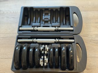 Amazon Basics Adjustable Dumbbell Set – 38 lb Total