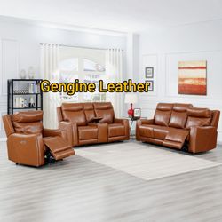Top Grain Leather Power Reclining Couches Sets Only $49 Down No Credit Needed 