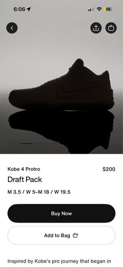Kobe 4 draft pack unopened size 12