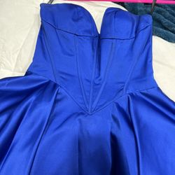 Royal Blue Strapless Sherri Hill Prom Dress