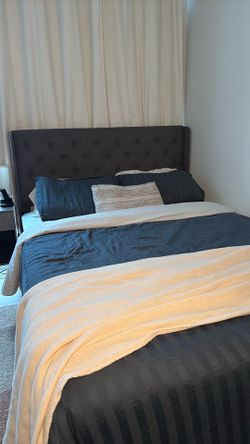 Queen grey bed frame