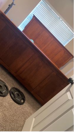 Wooden bed frame.  (Oak)