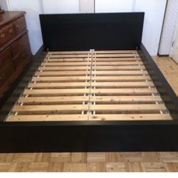 Queen Size Black IKEA Malm Bed Frame w/ Box spring *Delivery Available* 