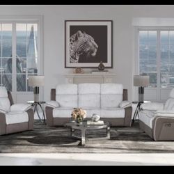 Reclining Sofa and Loveseat Couch Set 