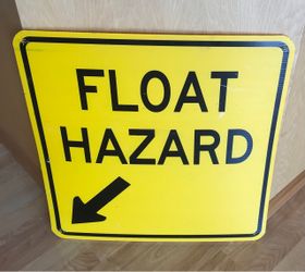 Float Hazard Sign Lake Double Sided