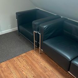Black Chair And Couch Set