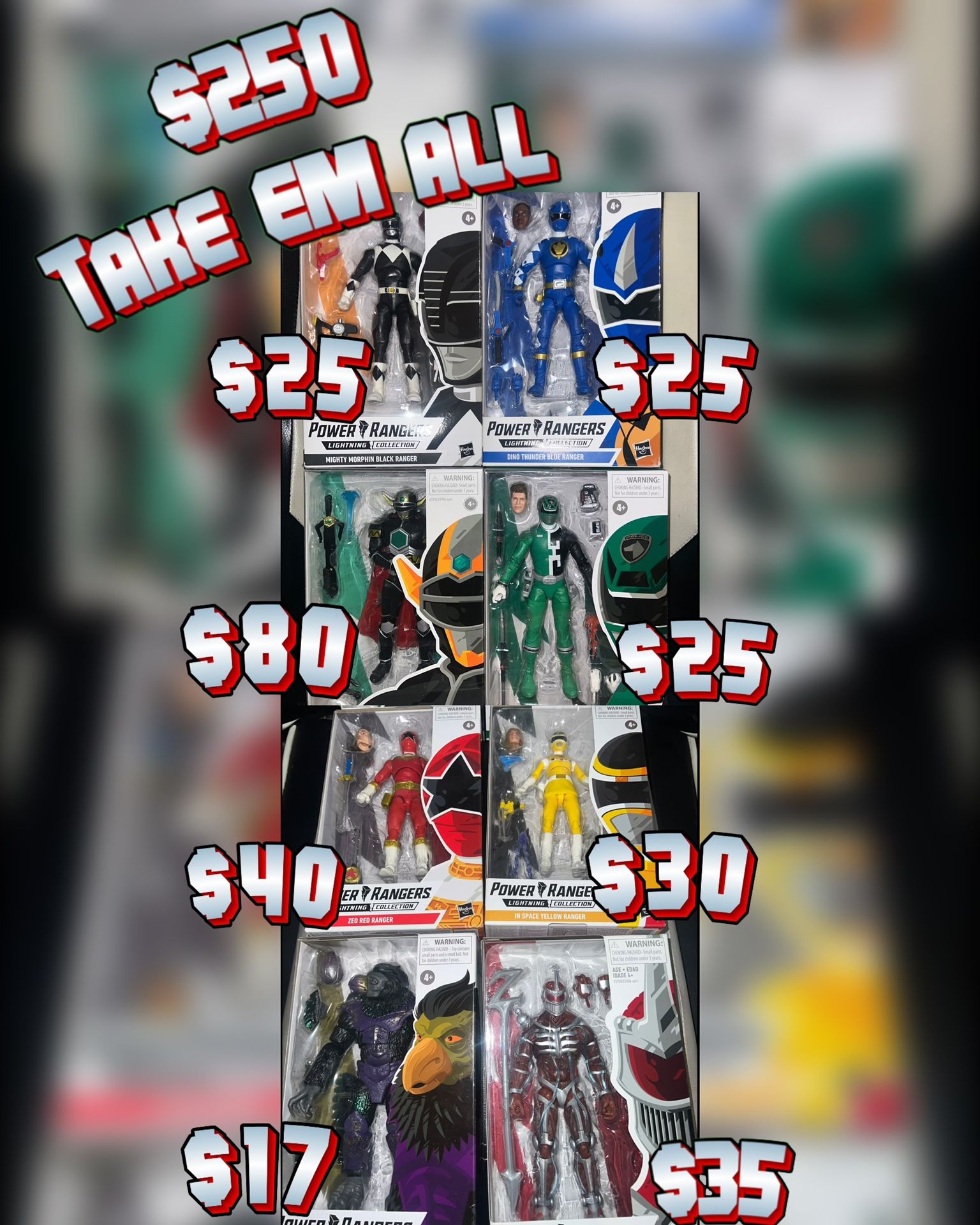 Lighting Collection Power Rangers Action Figures Lot