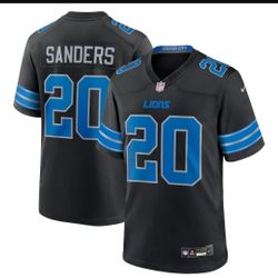 Barry Sanders Black Detroit Lions Jersey