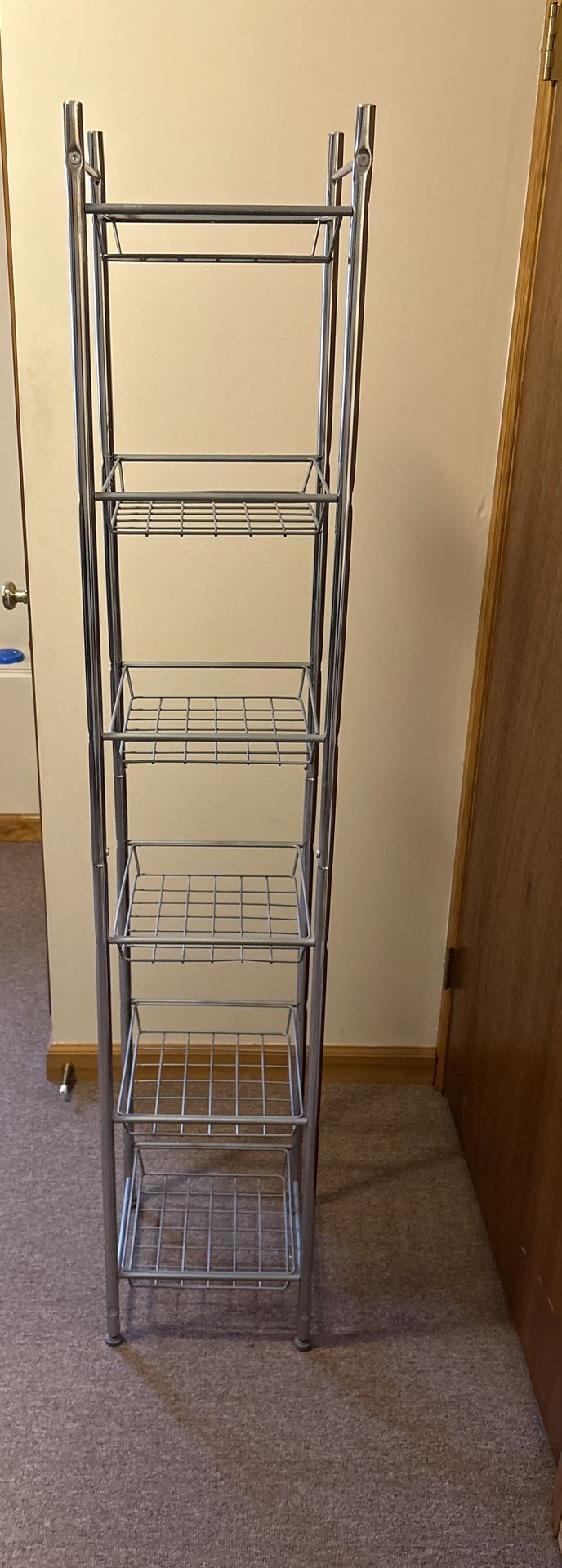 6 Tier Gray Metal Wire Shelf 