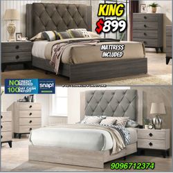 4pcs king bedroom set with ortho mattress included