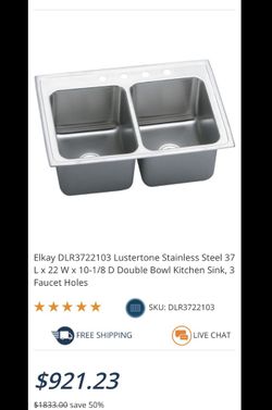 Elkay Luterstone Stainless Steel Double Bowl Kitchen Sink