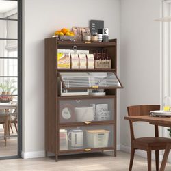 New aldd 57’’ Tall Metal 4 Flip Doors Cabinet with Ample