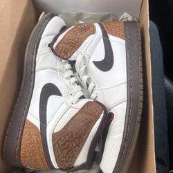 Air Jordan 1 High Strap ‘Ginger’ (342132‑121) White/Madeira-Ginger, Size 10.5 