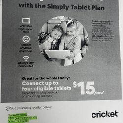 Cricket Unlimited Tablet Line