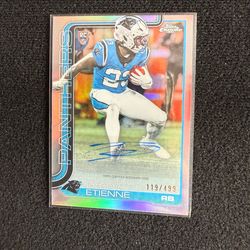 2025 Topps Chrome Trevor Etienne Panthers RC Auto 119/499