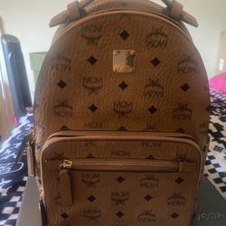 Brown MCM Stark Backpack Authentic 