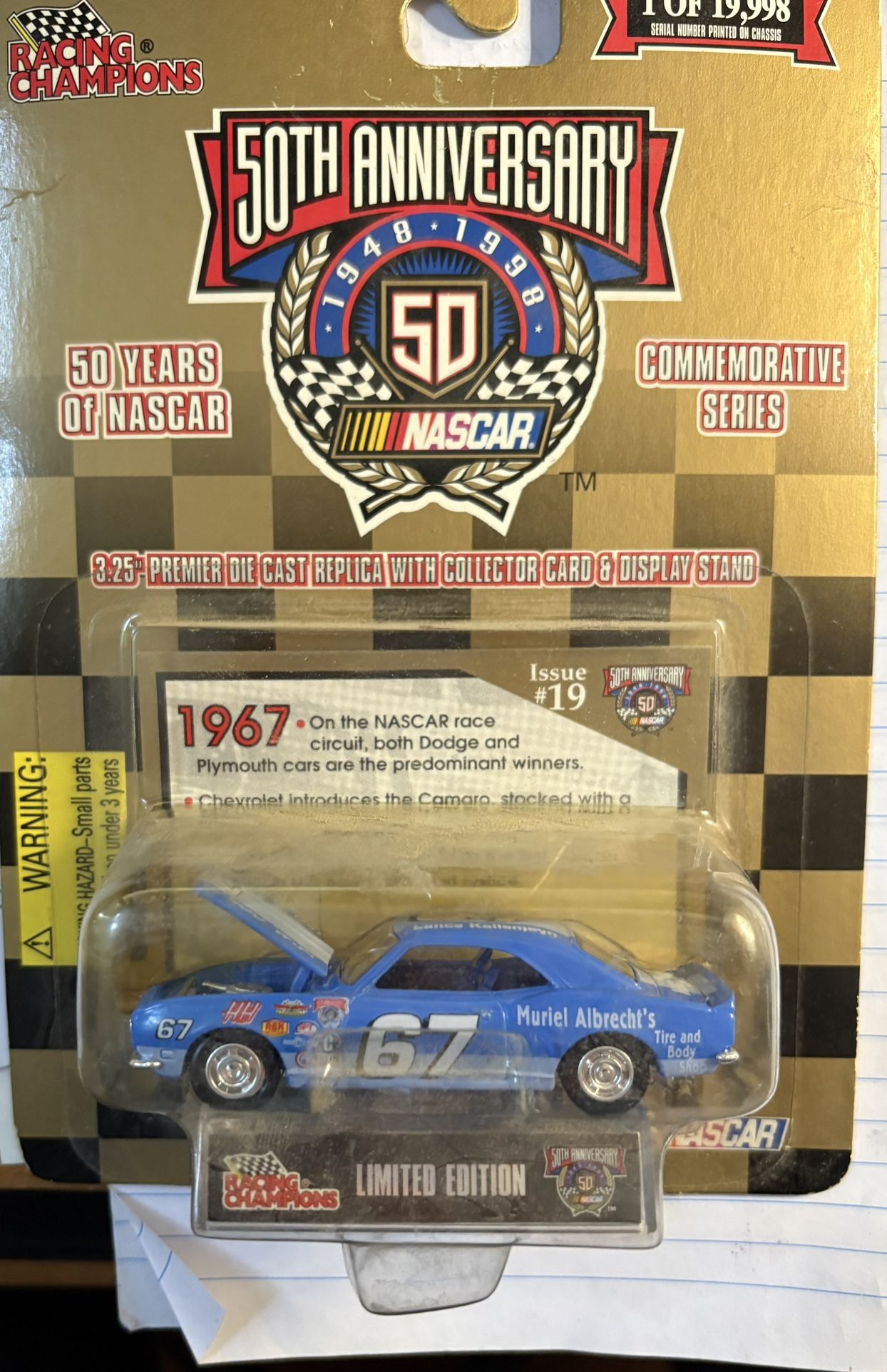 Vintage Racing Champions NASCAR  1967 Diecast Car- 50th Anniversary Edition 