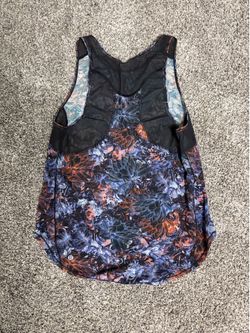 Lululemon Sculpt Tank - Fluoro Floral Multi - Mesh Back Top (Size 10)