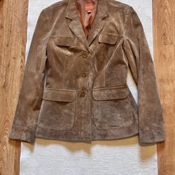 Anonymous By John Carlisyl 100% Leather Suede Jacket 