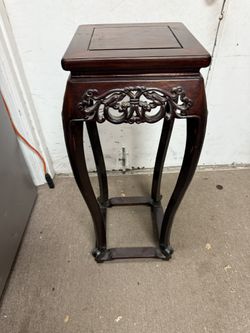 1970S Chinese Hand Carved Rosewood Plant Stand Side Table