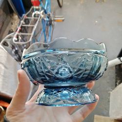 Stars And Bars Indiana Glass Fairy Lamp (Base Only) Colonial Blue