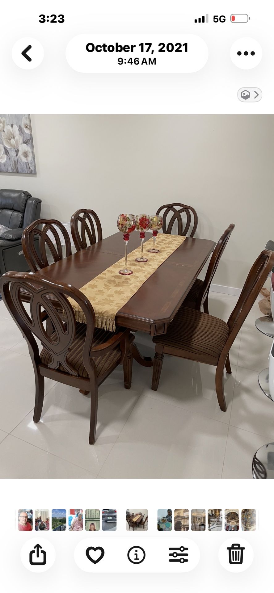 Dining Wood Table 6 Chairs