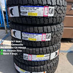 285/75/16 LT FALKEN WILDPEAK AT4W Set of Tires Installed and Balanced Set de Llantas Nuevas Instaladas y Balanceadas