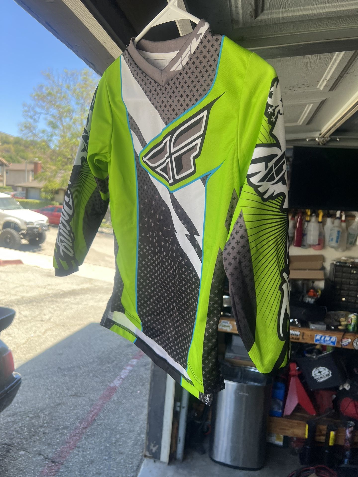 Fly racing F-16 Lime Green Dirtbike Shirt Size Youth Medium