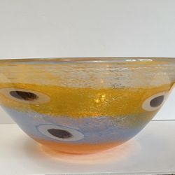 Barovier & Toso “Sole Collection” Murano Bowl With Eye Motifs (Weighs 9 Lbs)