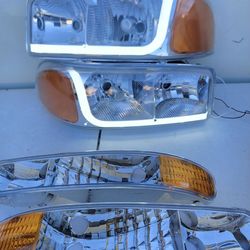 99-06 Gmc Sierra Yukon Headlights Luces Focos Micas Faros Faroles Headlamps Focos