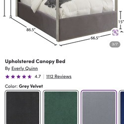 Queen size canopy bed