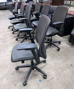 Steelcase Amia office chairs mesh back leather seat
