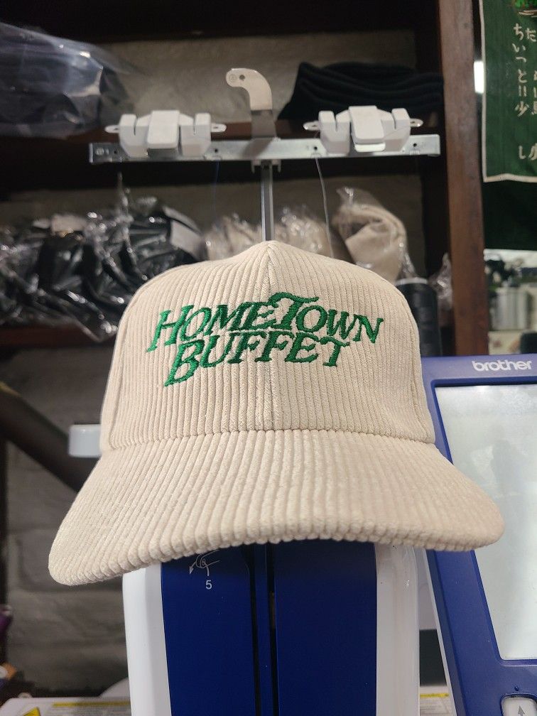 Hometown Buffet, Food, Restaurant, Foodie Gift, Y2K, 90s Embroidered Corduroy Hat