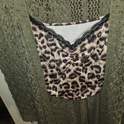 Maurices Cardigan & Leppard Tank