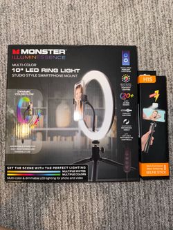 Rings light w/ phone holder and selfie stick