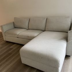 Beige L-Shaped Sectional Sofa with Storage – Low Price!