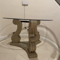 Dining Table Glass Concrete Base Nice Table Kitchen Etc 