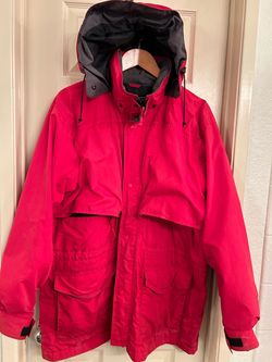 Eddie Bauer Red Hooded Outdoor Shell Jacket size Large